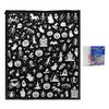 Interactive Coloring Art Gift Halloween DIY Blanket with 24 Markers, Washable Throw Blanket, Color Fabric Kit Your Own Spooky Pattern Mat for