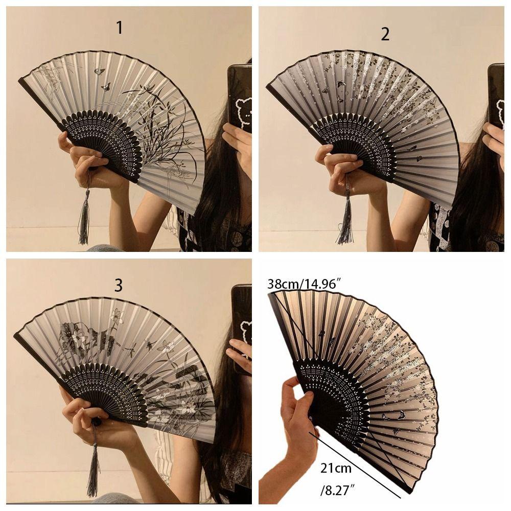 Bamboo Wood Dance Fan Chinese Style Ancient Fan Elegant Folding Fan  Home Decor