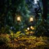Solar Powered Outdoor Garden Fairy Stake Lights Metal Silhouette Decorative Lantern Holder for Yard Patio Lawn Pathway Lighting