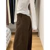 La Chapelle Women's Maillard Brown Curved Wide-Leg Jeans