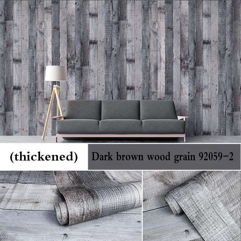 Retro Faux Wood Grain Peel And Stick Wallpaper Self-adhesive Wood Plank Wallpaper Roll Removable Vinyl Wall Covering For Restaur