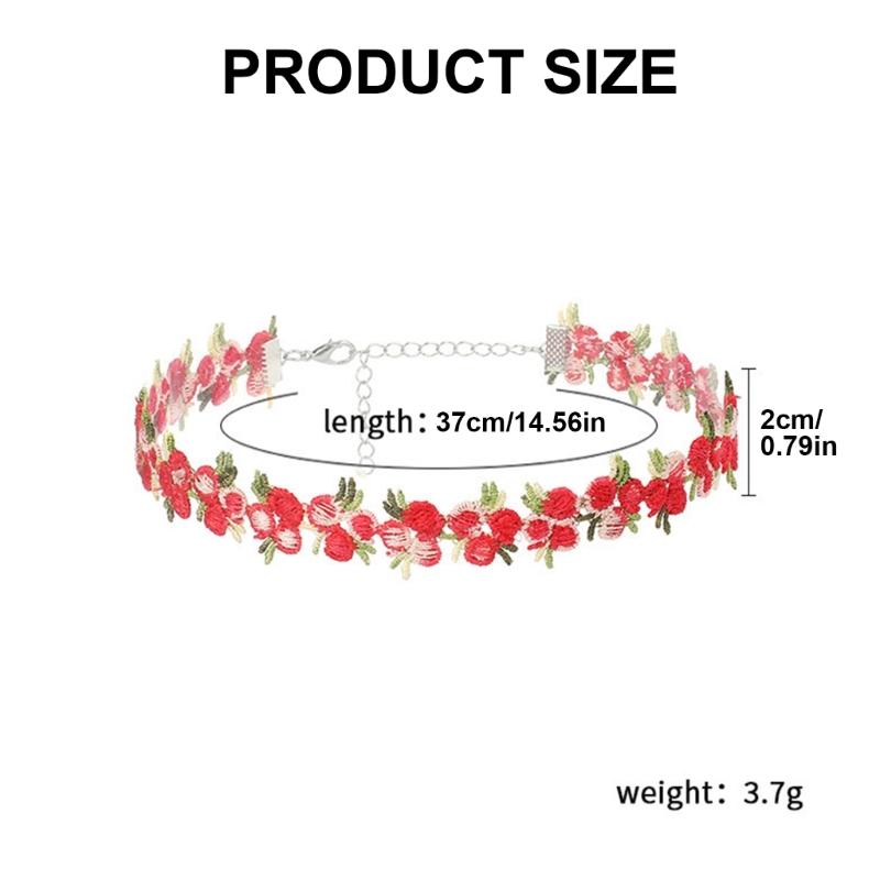 Modische bestickte Blumen-Spitzen-Halskette Choker Tragbar für stilvolle Frauen Damen Bequemes Modeaccessoire