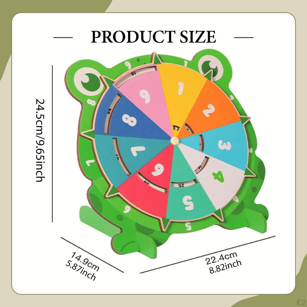 99 Multiplication Table Wooden Turntable Math Educational Toy Cute Frog Shaped Wood for