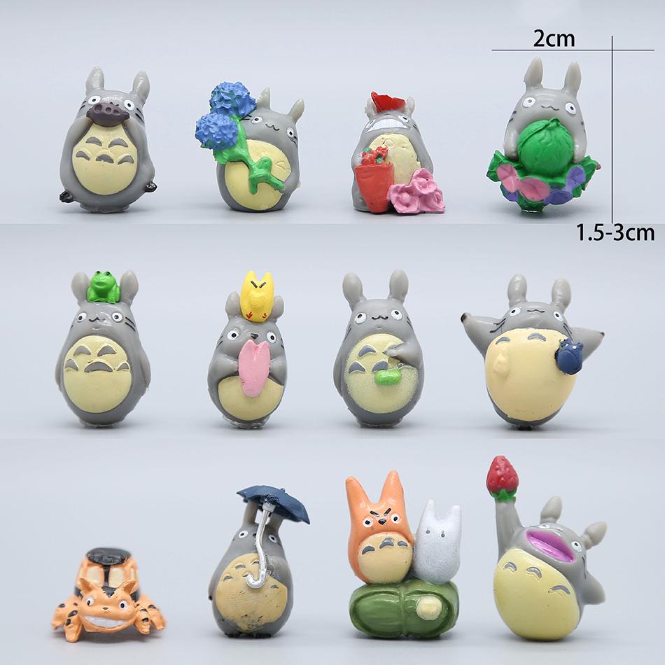 

12 шт./Набор Аниме Мультяшная Сцена Фигурка Мини-серия Модель Статуэтка Тоторо Милая Игрушка Украшения для Комнаты ПВХ Фигурки Игрушечные Подарки Коллекционные