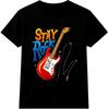 Rock N Roll T Shirt Stay Rock Electric Guitar Music Graphic Vintage Tee