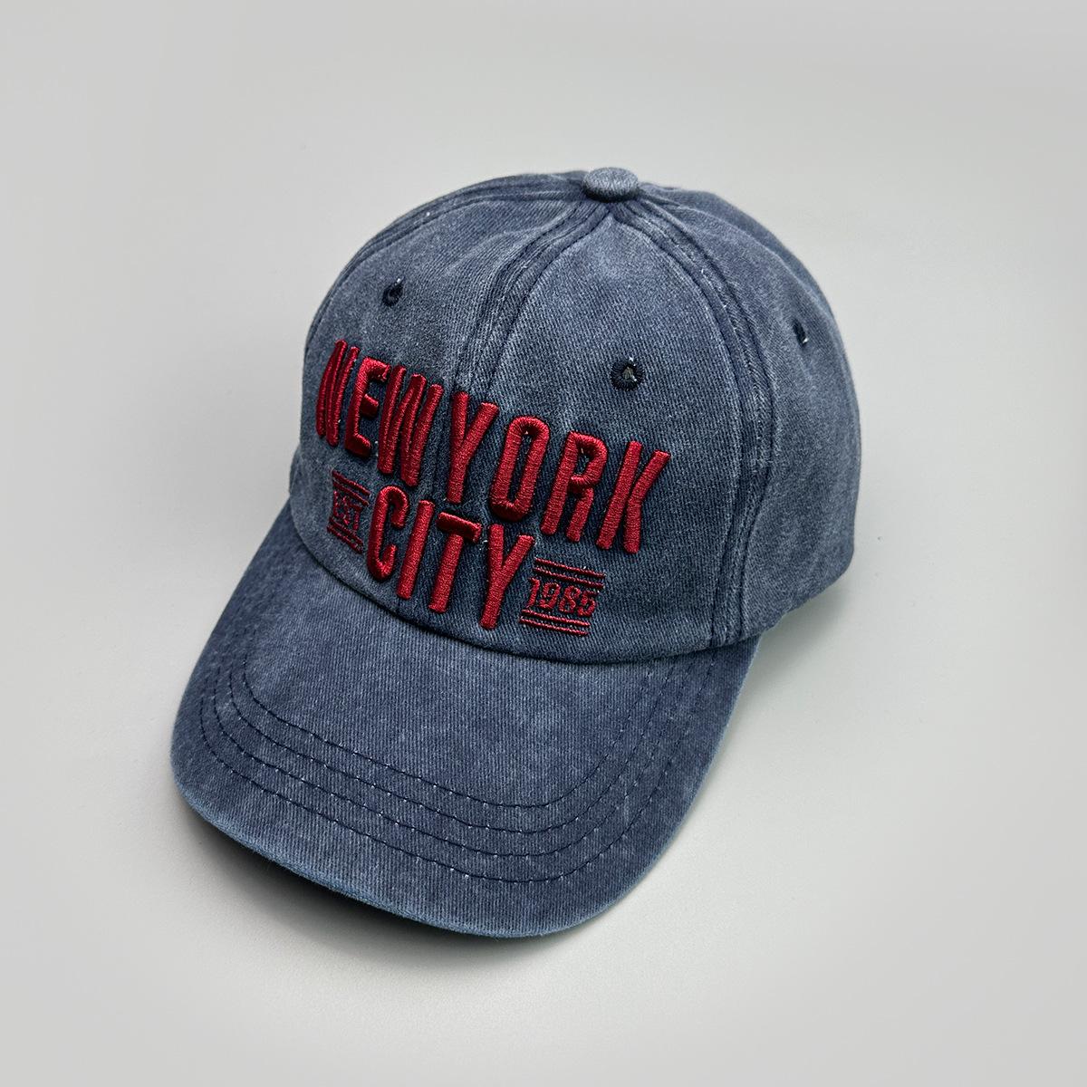 American Simple Embroidery Letter Baseball Cap Retro Sunshade Outdoor Casual Versatile Cap 52-60cm тёмно-синий