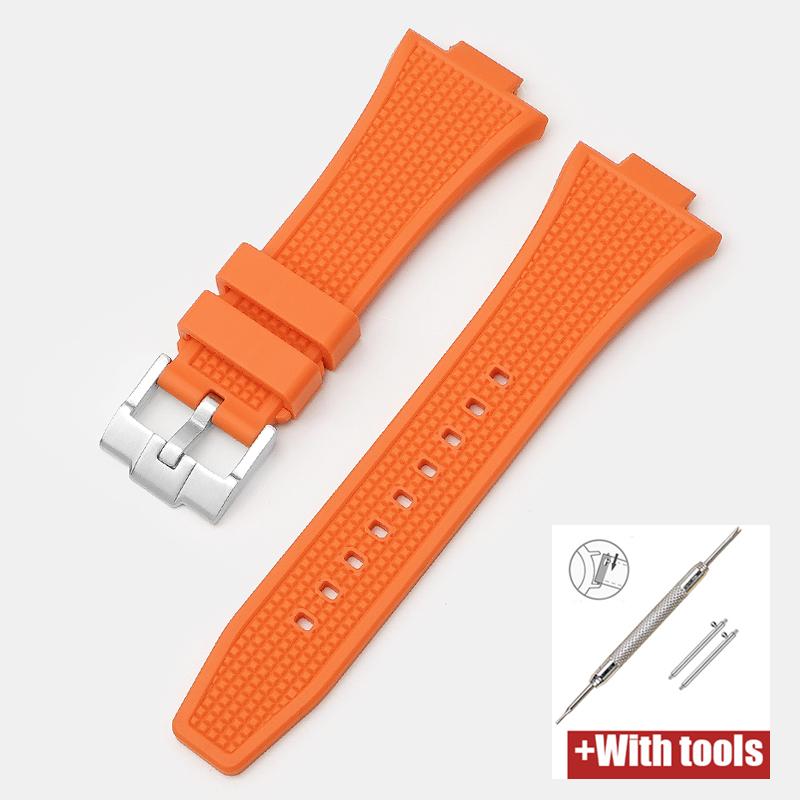 Convex End Strap for Tissot PRX Series T137.407/T137.410 Super Player Men Rubber Silicone Quick Release Watch Band 26x12mm