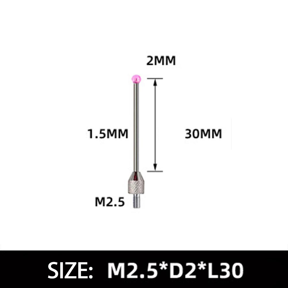 Steel Head 2mm Carbuncle M2 5 Thread Micrometer Gauge Probe Suitable for Dial Indicators and Computing Instruments