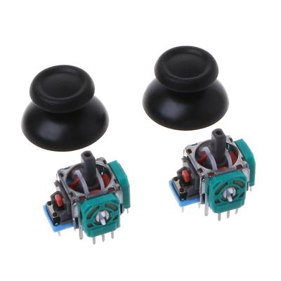 2Pcs 3D Analog Axis Joystick Module Potentiometer With Black Thumb Sticks For Playstation 4 PS4 / PS4 Pro Slim Controller Repair