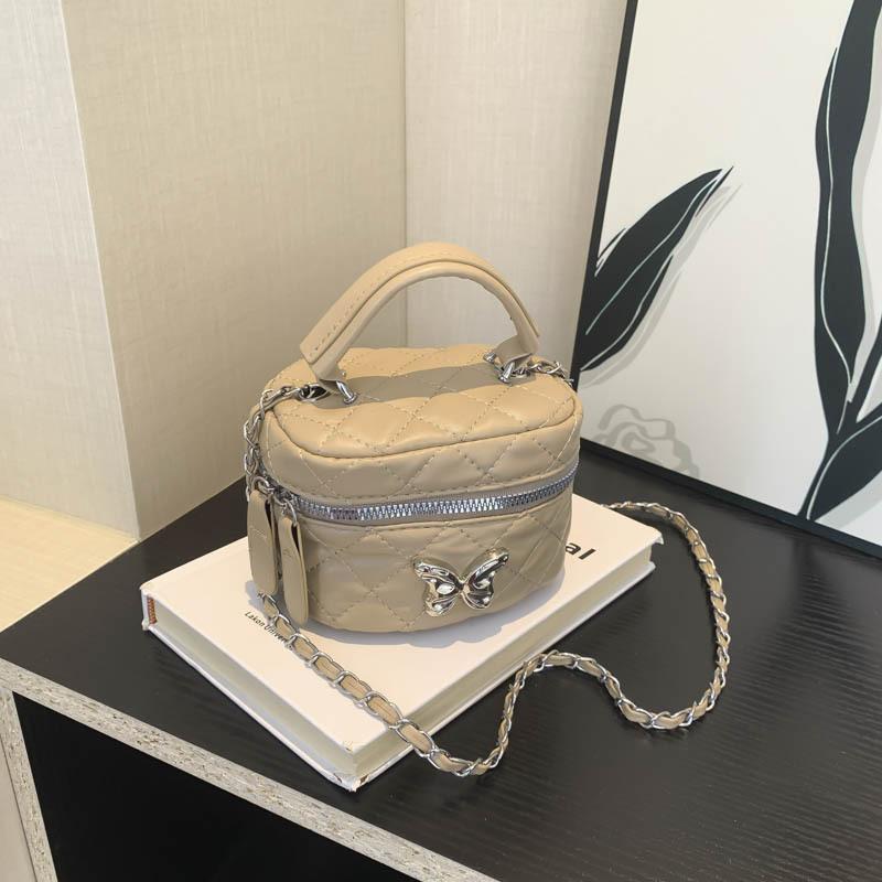 High Value Portable Mini Box Bag Women'S Rhombus Chain Mouth Red Envelope Bow Shoulder Messenger Bag
