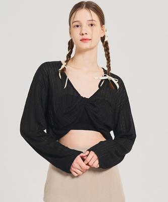 HYEYEONG KIM Back Interlace Cover-Up Top - Black