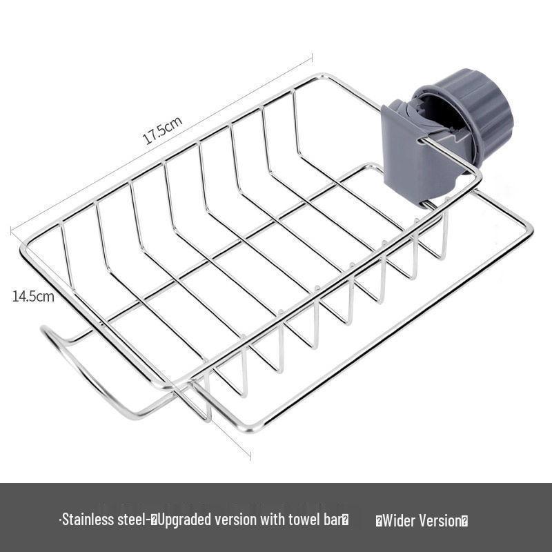 Punch-Free Kitchen Sink Rack for Sponges, Cutlery & Dishcloths