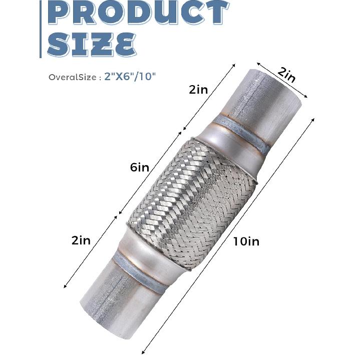 Flex Pipe,Heavy Duty Exhaust Flex Pipe,Car Accessories Stainless Steel Flexible Exhaust Pipes,Universal Muffler Tube Automotive Replacement,Suitable