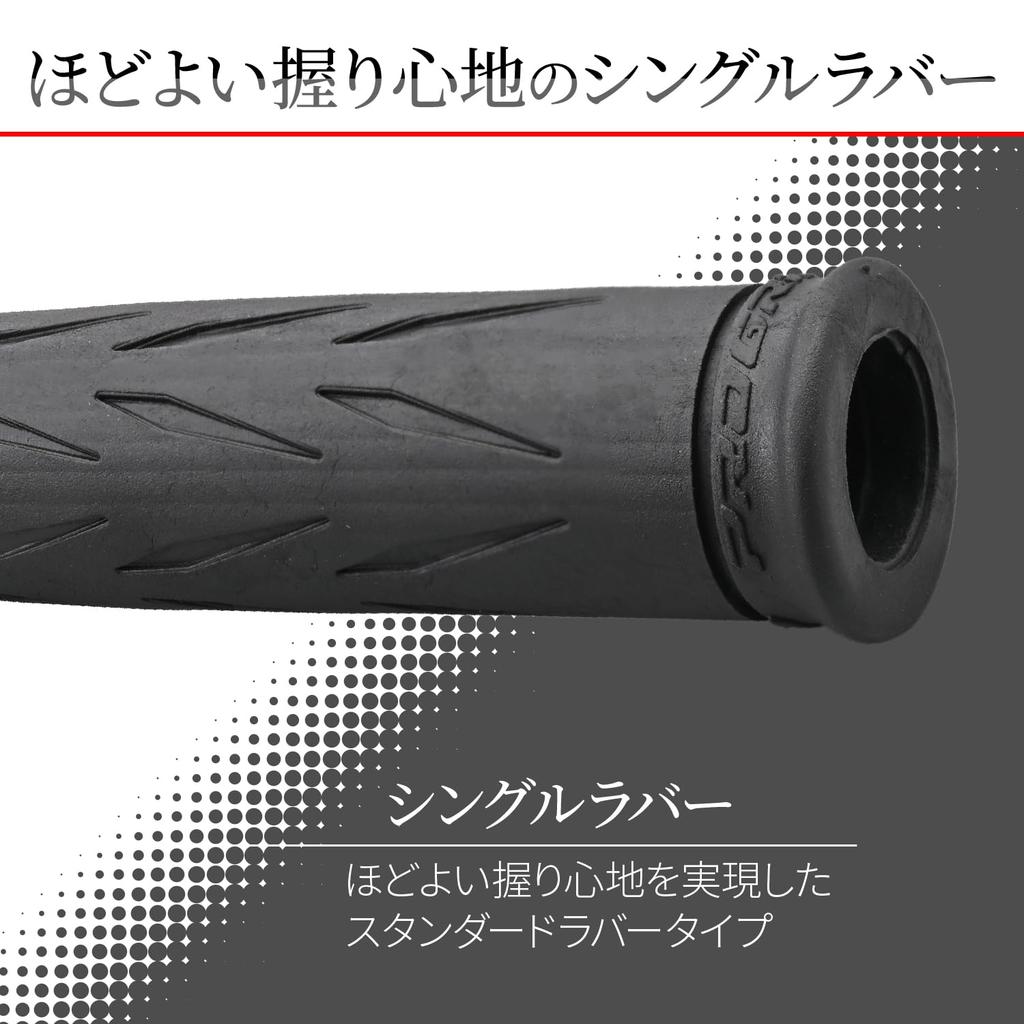 Daytona Motorcycle Standard for Handlebars with PROGRIP 729 37002 Grips, 122mm, Rubber, End-Through, 22.2mm Diameter, Type, Black,