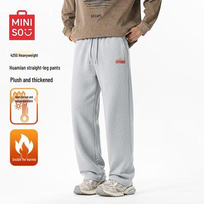 Warme lässige gerade Herren-Hose mit Fleece-Futter