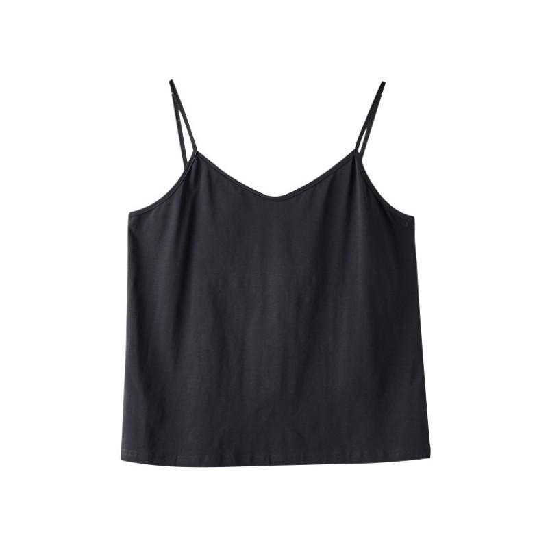 Women S Plus Size Solid Color Summer Versatile Strappy Camisole