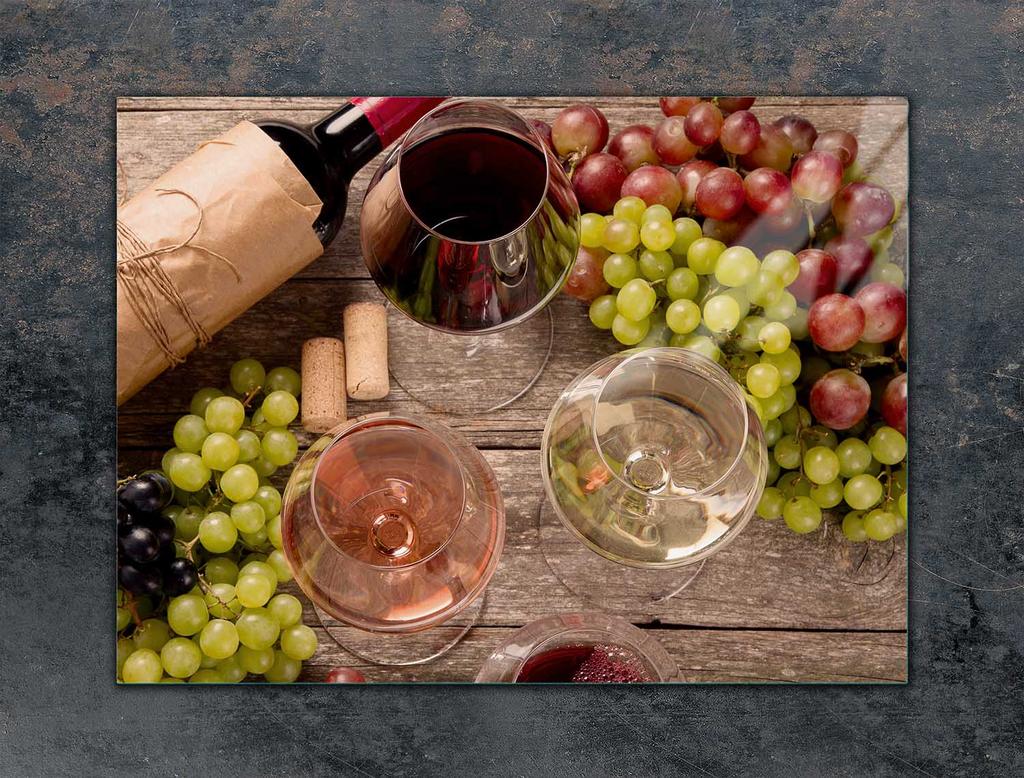 SZKLANA PŁYTA OCHRONNA NA KUCHENKĘ 70x52 WINO