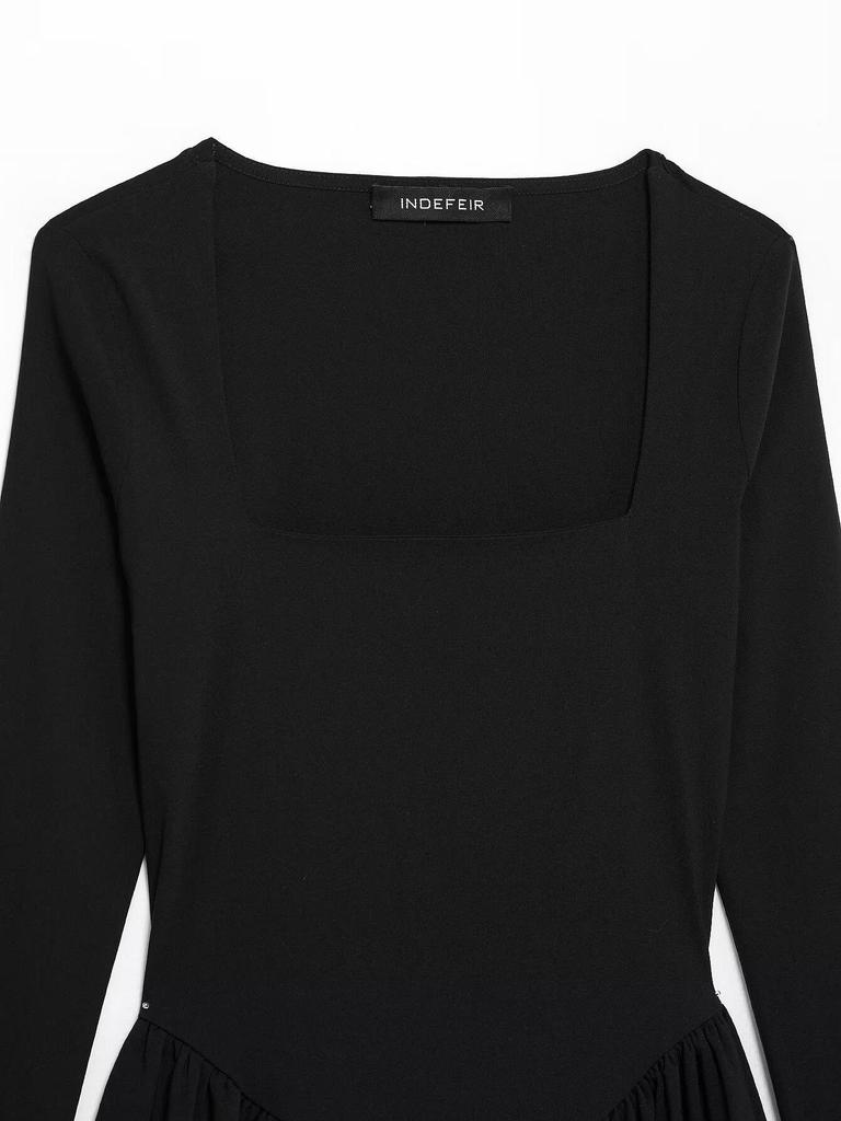 TAOP&ZA Women's Elegant Square Neck Balloon Silhouette Short Dress - Early Spring Collection