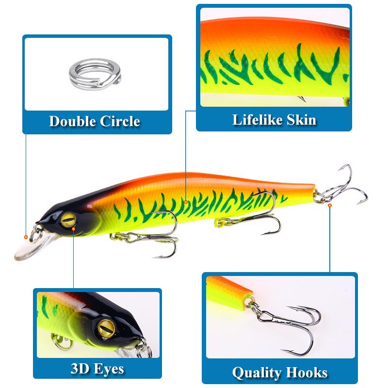 8PCS Magnetic Guide Ring 12.5cm/17.7g Floating Mino Bait