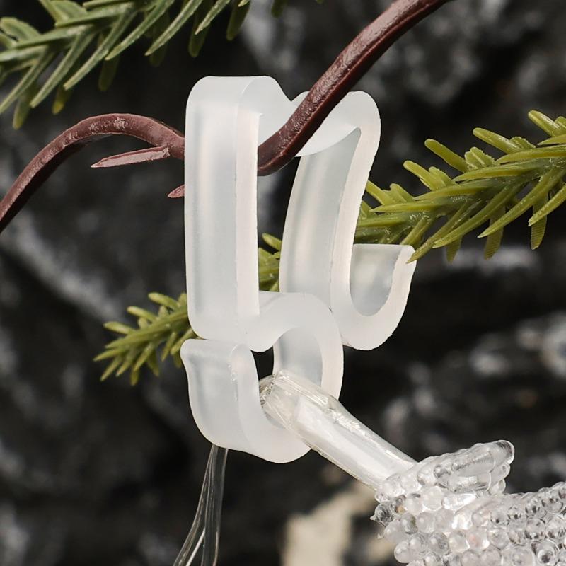 200-20Pcs Christmas Light Clips Plastic S-Clips for String Lights and Rope Lamps Mini Christmas Wreath Yard Decorative Clamp