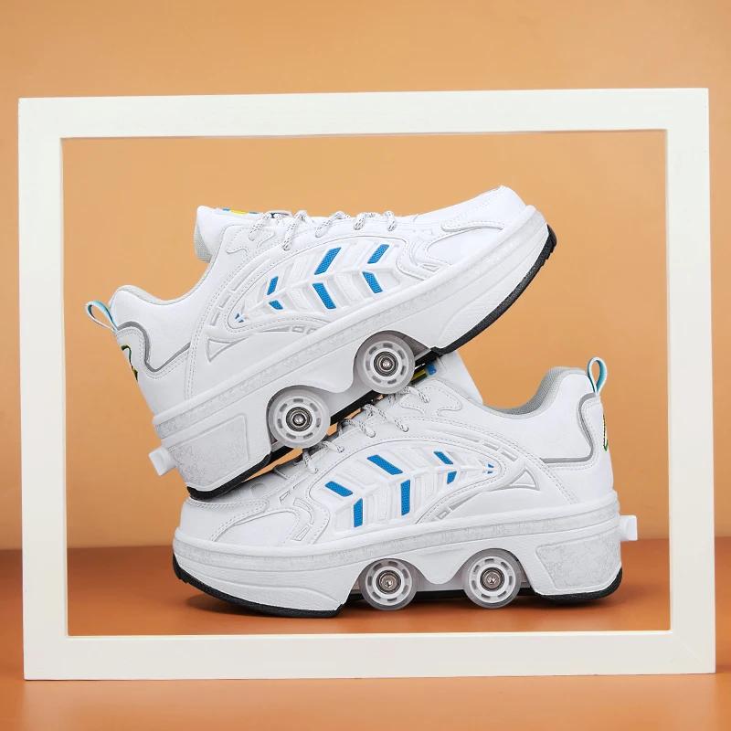 2025 New Roller Skates Students Outdoor Wheel Shoes Multi-functional Sports Shoes 33-43 Size High Quality Roller Skates