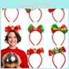 Charming Christmas Decoration Headband With Delightful Reindeer Bells And Bow