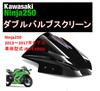 world Imp Motor Motorcycle Ninja 250 Double Bubble Screen for KAWASAKI Ninja250 External Product for KAWASAKI '13 '14 '15 '16 (Smoke Black)