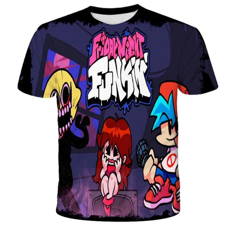 

Дитяча футболка Friday Night Funkin Game Boys Футболка Harajuku з 3D-друком Повсякденний графічний вуличний одяг Футболки для дівчаток з короткими рукавами 100