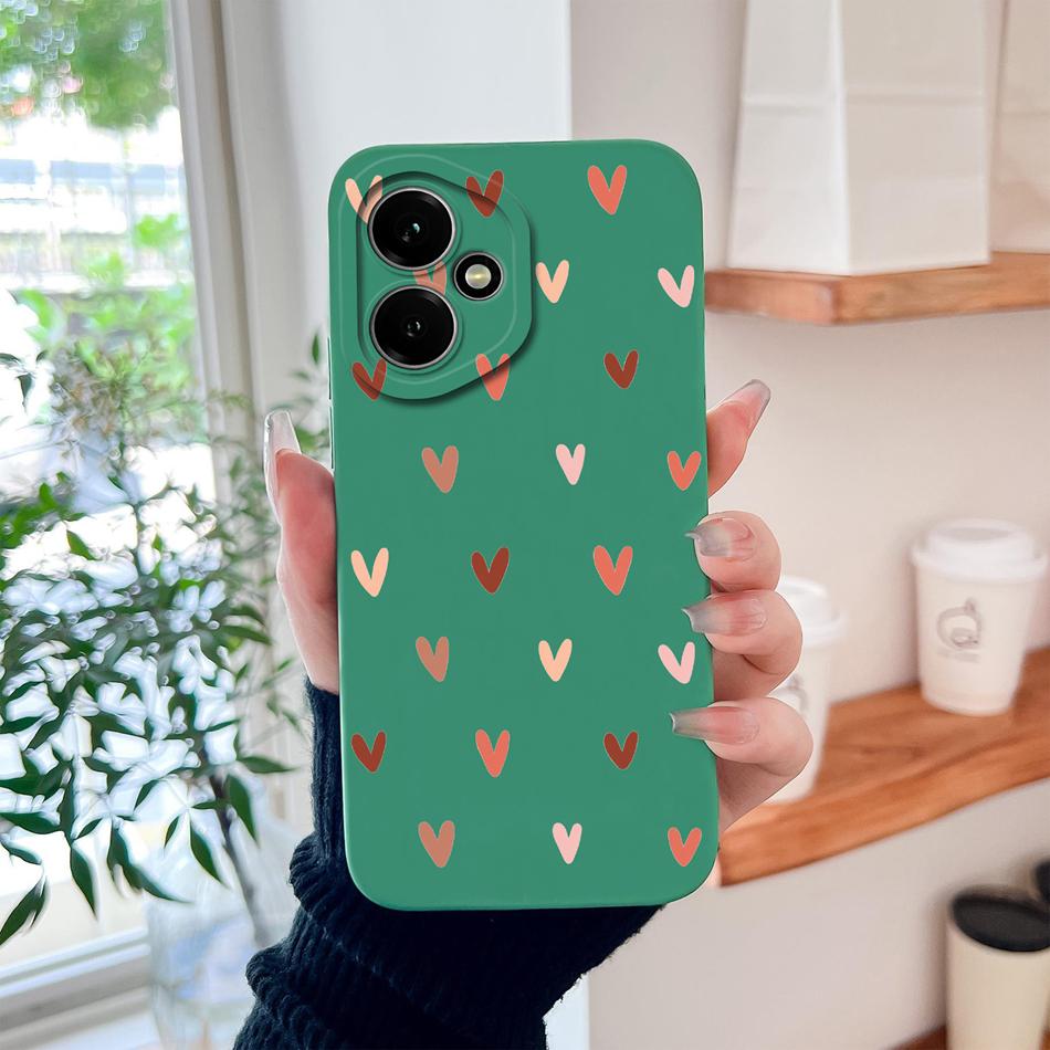 

For Honor 400 Pro Case Colorful Hearts Liquid Silicone Camera Protection Anti Drop Soft Back Cover For Honor400 5G Global Funda HONOR 400 Pro
