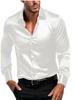 2026 Men's Business Long Sleeve Shirts Button Up Night Club Bright Surface Shirt Rock and Roll Style