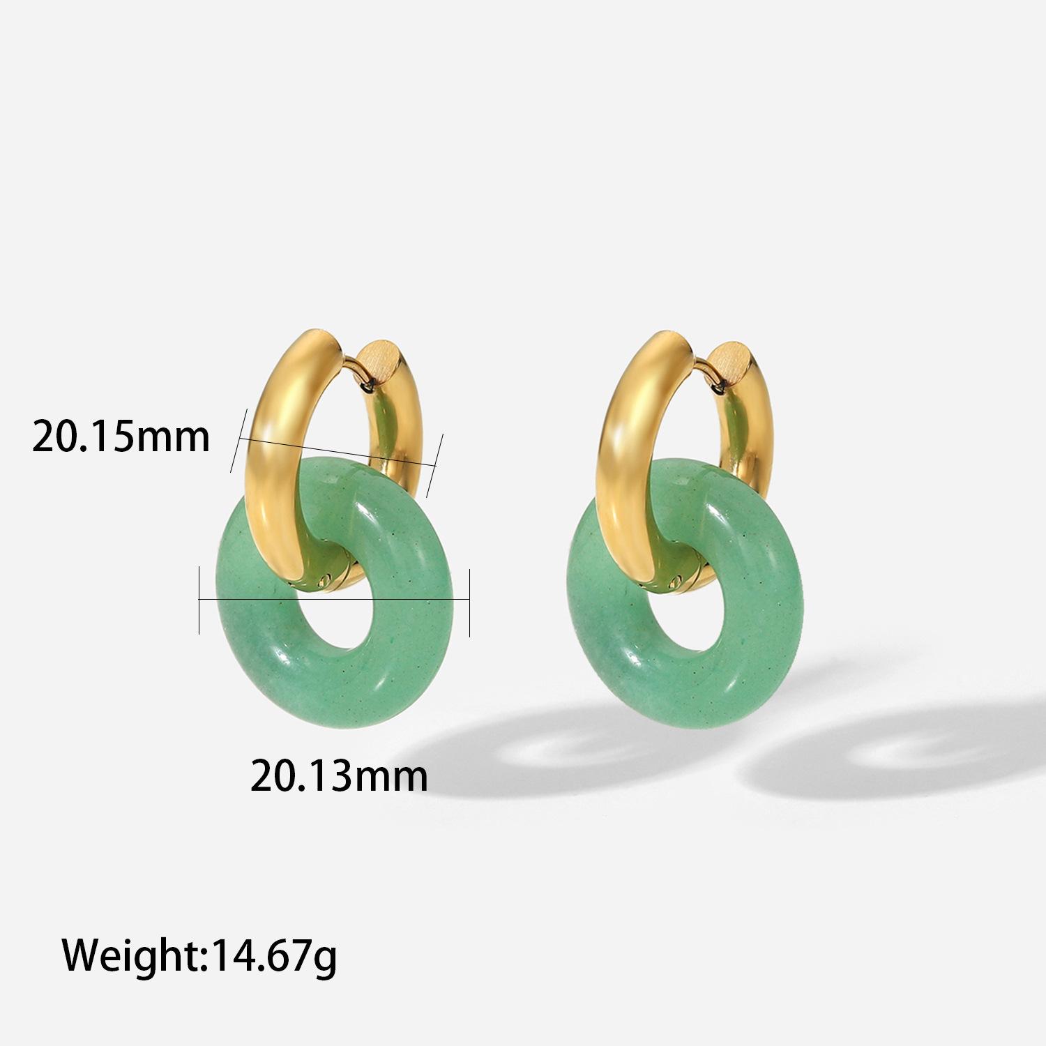 

INS Новые модные ретро серьги из натурального камня Серьги Серьги 18K титановое покрытие стальные серьги женские