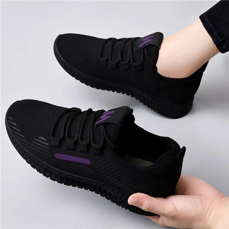 

Нескользящая женская обувь на мягкой подошве, повседневные кроссовки для бега, черные