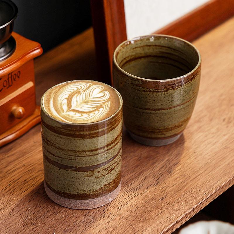 Retro Ceramic Coffee Cup Latte Latte Cup High Value Creative Water Cup Japanese Kung Fu Teacup