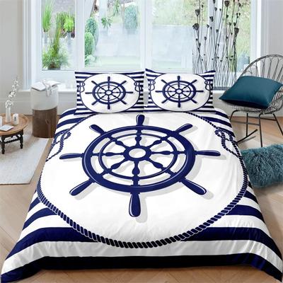 Set Copripiumino Ancore Stampa 3D 2/3 Pezzi Federa Set Biancheria da Letto Taglia Matrimoniale Queen King