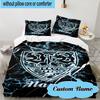 3PCS Custom Name VfS Crest Flame Bedding Set, Including 1pc Duvet Cover And 2pcs Pillowcases, Suitable for dorms and bedrooms Gift