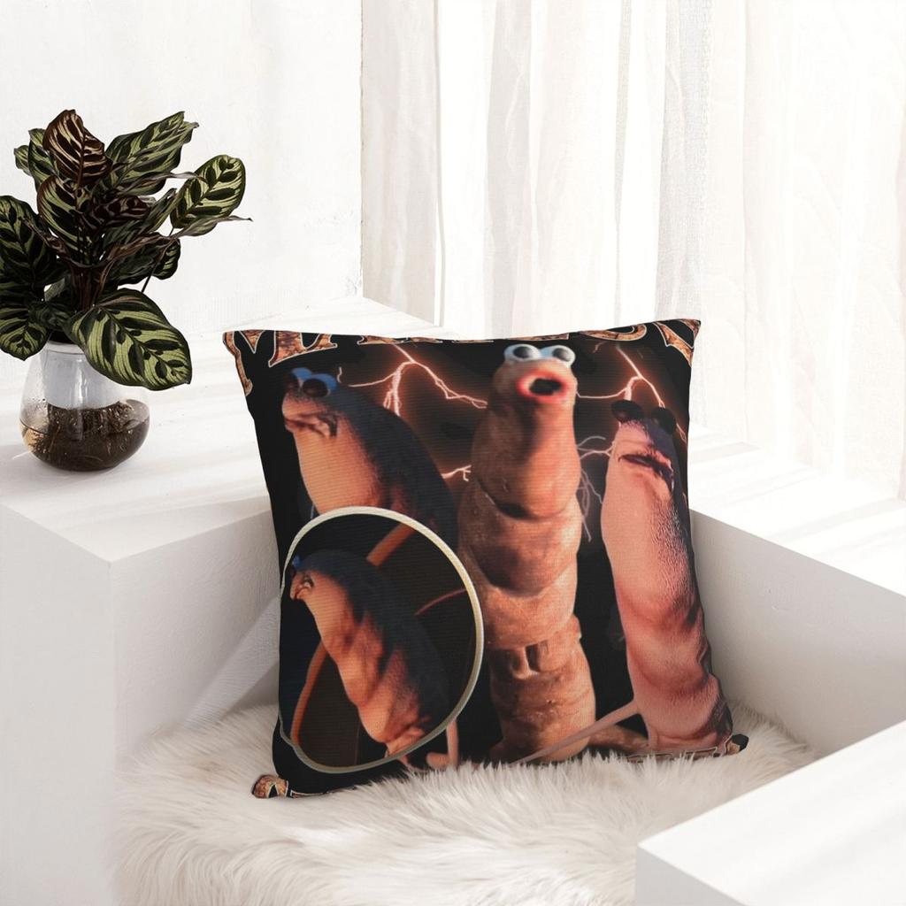 Marcus The Worm Funny Memes Bootleg Pillowcase Printing Polyester Cushion Cover Decoration Pillow Case Cover Chair Square 18''