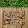 Personalized Custom Metal Sign Vintage Sewing Room Wall Decor Quilting Studio Tin Plaque