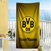 Borussia Dortmund Personalized Name Beach Towel High Absorbency & Quick-Dry Suitable for Swimming Gym Camping Yoga Vacation