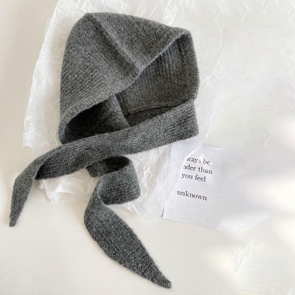 Windproof Knitted Hooded Hat Winter Neck Collar Scarf Cap Korean Balaclavas Cap  Men Women