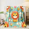 Cute Cartoon Lion with Balloons and Stars print blanket soft and cozy perfect for the living room bed sofa or a nap,gift