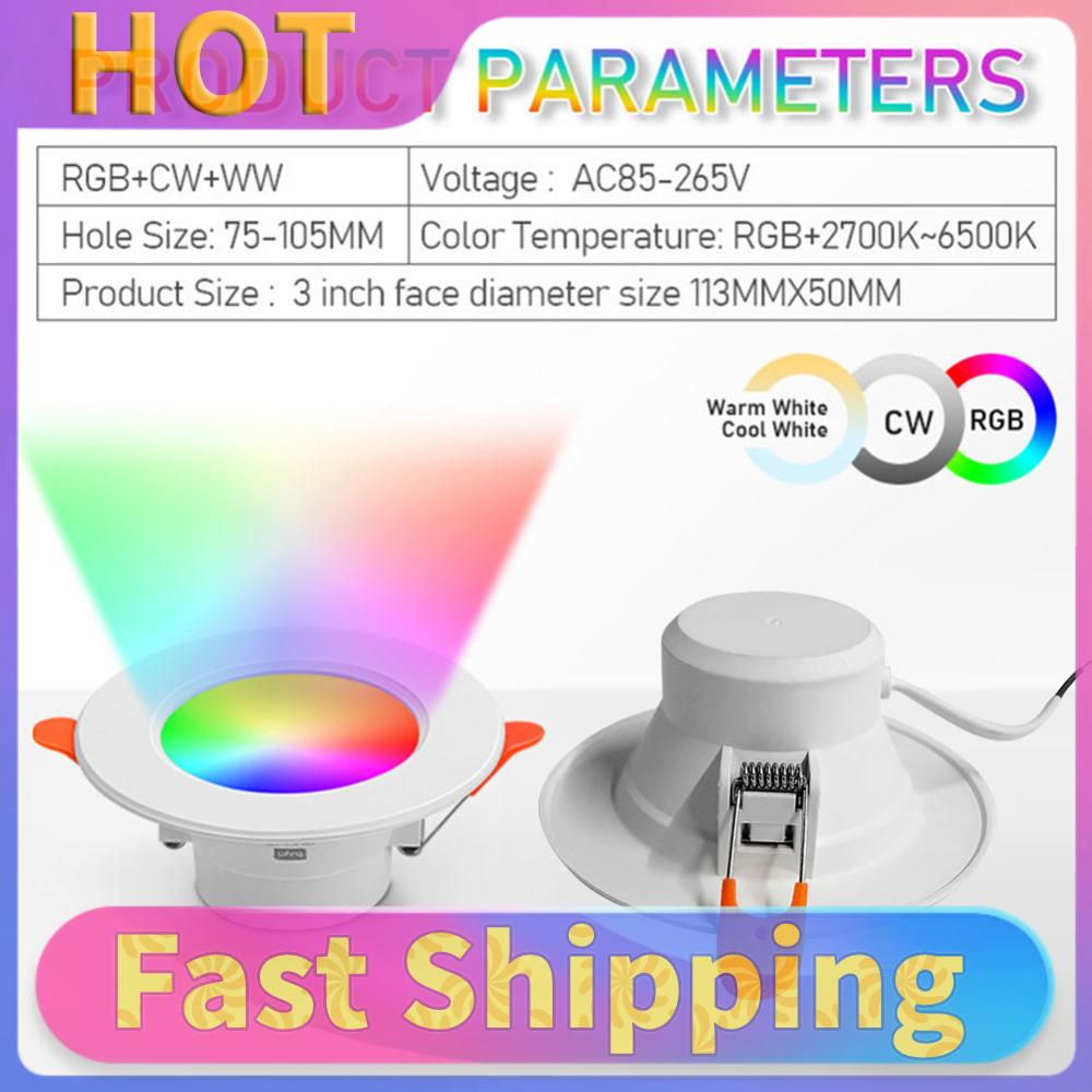 10W Chytré LED Stropní Svítidlo Kompatibilní s Bluetooth RGB Chytrý Reflektor 2700K-6500K Kulaté Panelové Světlo pro Dekoraci Obývacího Pokoje Ložnice