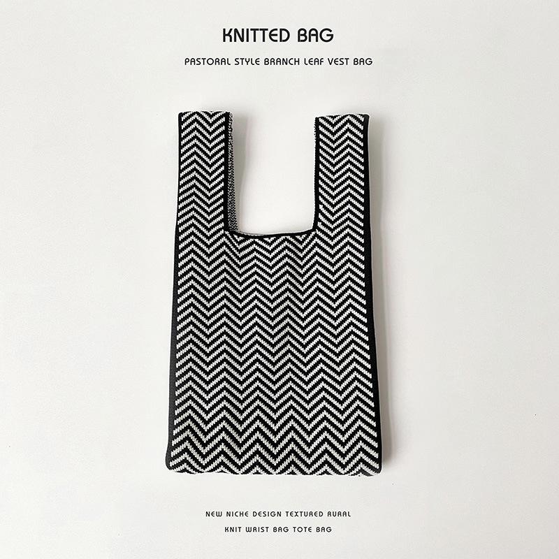 Colorful Knitted Handbags: Women's Fashion Shoulder Bags & Vest Waistcoat Styles