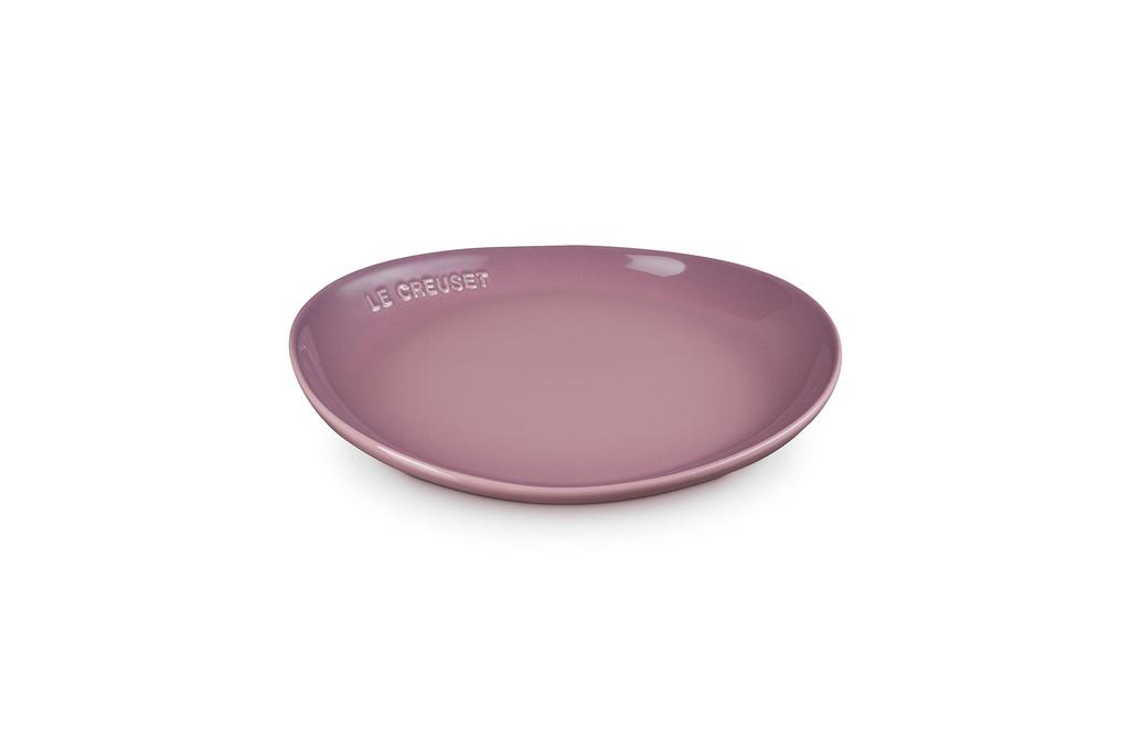 Le Creuset Flora Plate, 24 cm, Mauve Pink, Heat and Cold Resistant, Microwave and Oven Safe, Oven Dish, Bakeware [Official Japanese Product]