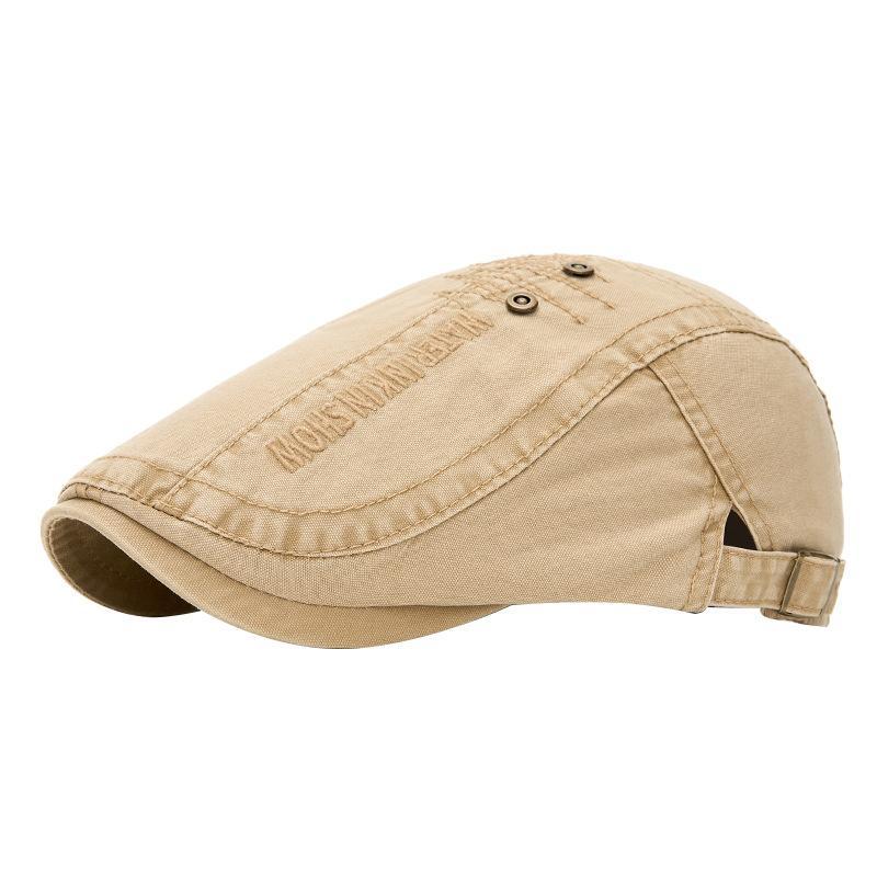 Men's Summer Thin Forward Hat Embroidered Breathable Cap British Newsboy Hat Adjustable Shade Beret