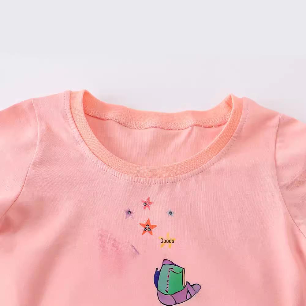 European & American Girls' Cotton Short-Sleeved T-Shirts for Toddlers & Kids - Summer New Arrivals