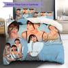 Custom Name Modern Fashion Portrait Bedding,Quilt Set Quilt Cover Pillowcase Home Birthday Gift (1 * duvet cover + 2 * pillowcase, without core)
