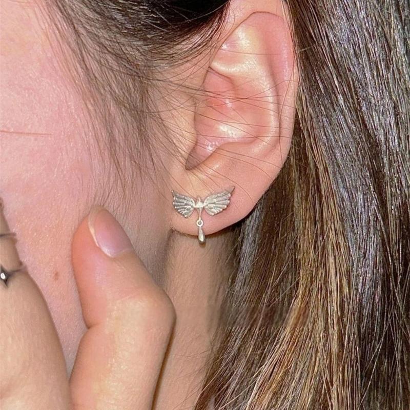 HX6F Elegant Bird Star Earrings With Delicate Tassels Comfort Fit Jewelry CN