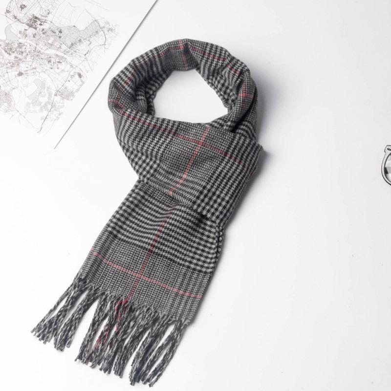2024 Japanese-Style Plaid Scarf: Versatile Unisex Winter Shawl In Beige