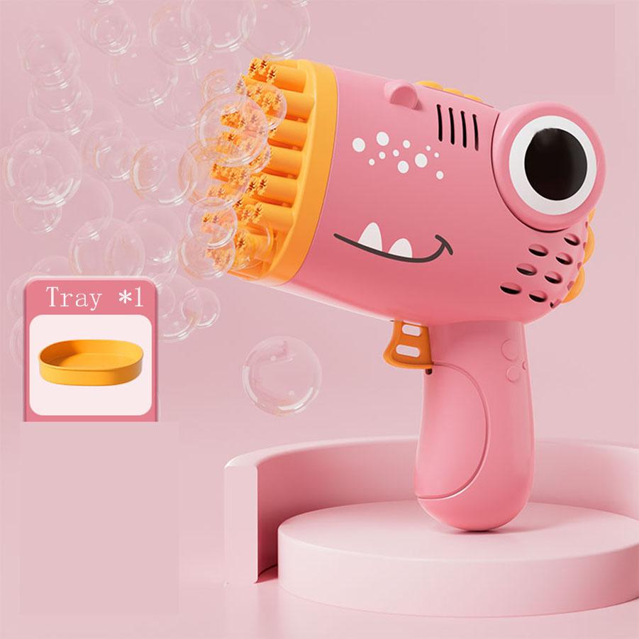 40 Hole Dinosaur Bubble Gun Children's Bubble Gun Handheld Fully Automatic Bubble Machine Without Battery and Bubble Water
