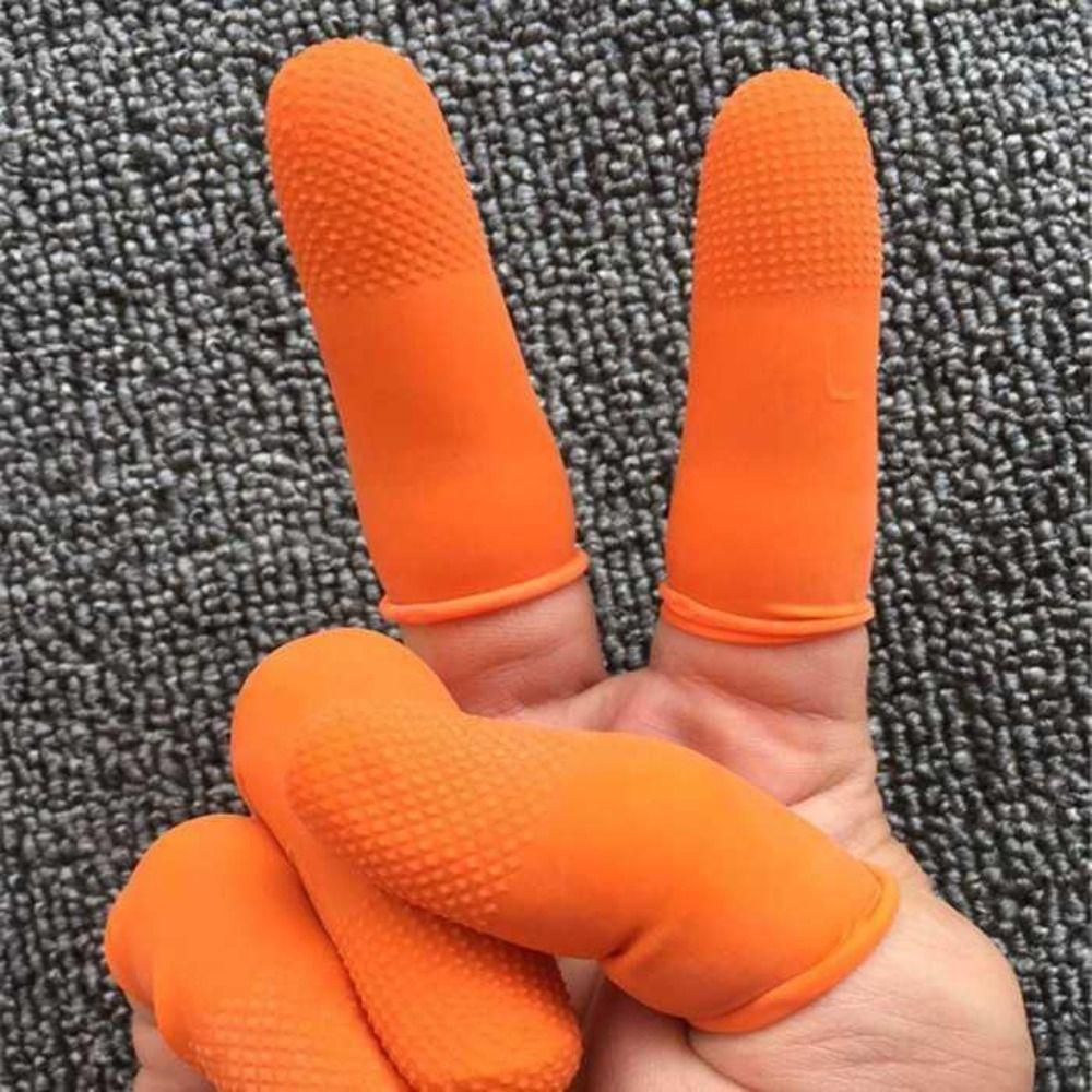 100pcs Wear Resistant Rubber Finger Cover Disposable Fingertips Protector  Nail Industry